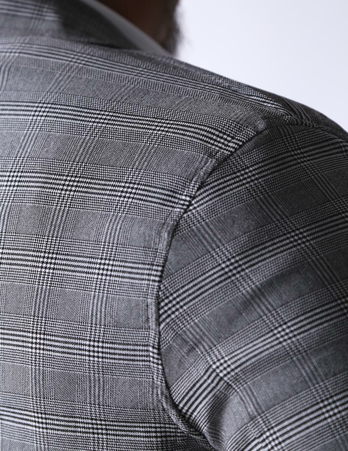 感鯨グレンチェックジャケットテーラードブレザー2L/3L/4L | QZILLA by