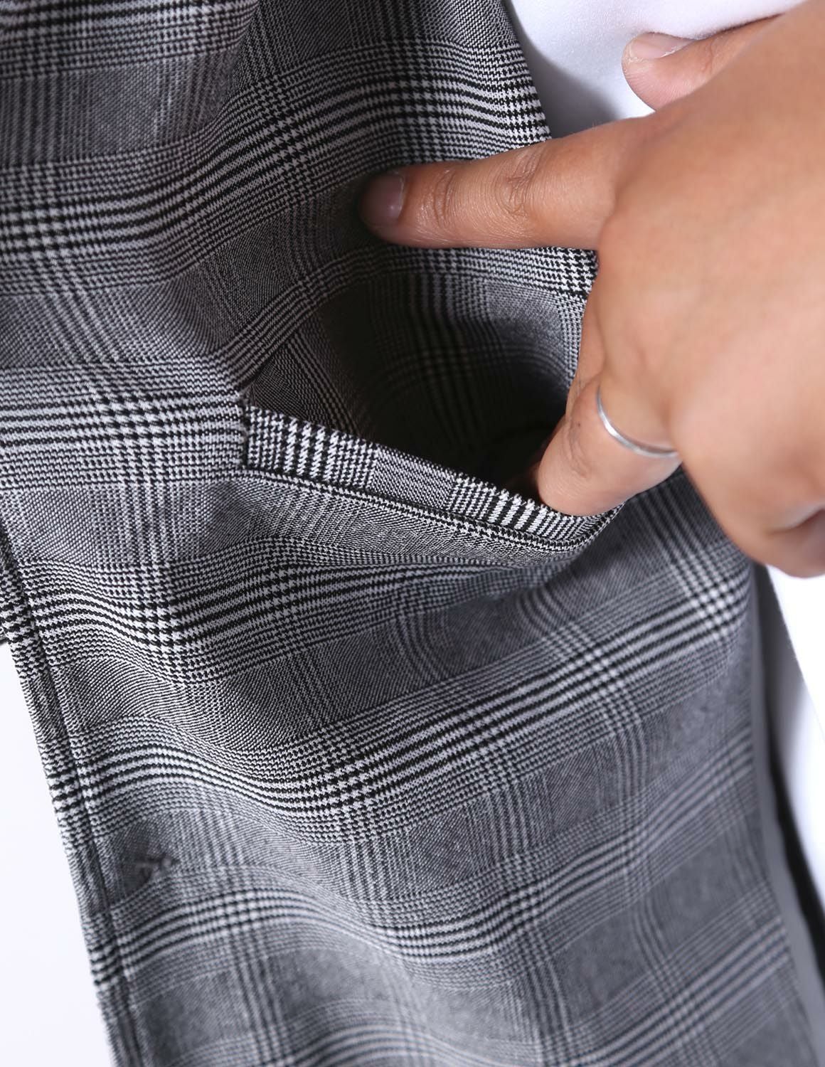 大きいサイズメンズ】感鯨グレンチェック千鳥セットアップ上下セット