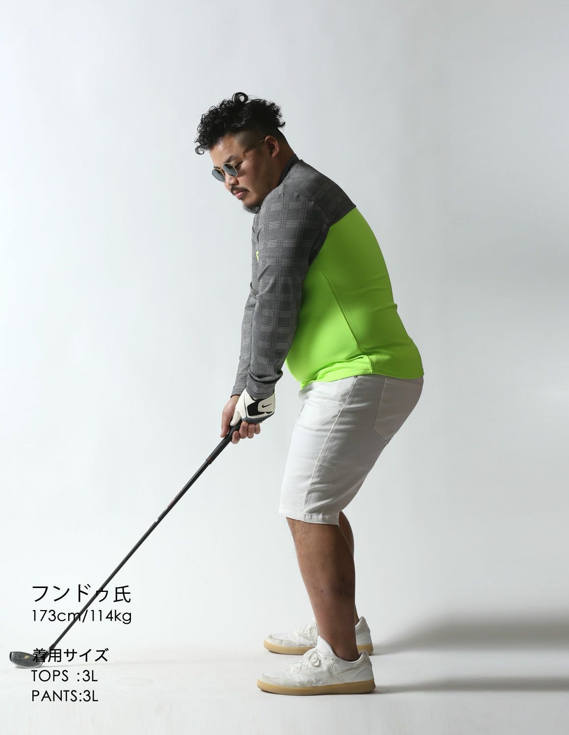 大きいサイズ メンズ】モックネック グレンチェック 切替