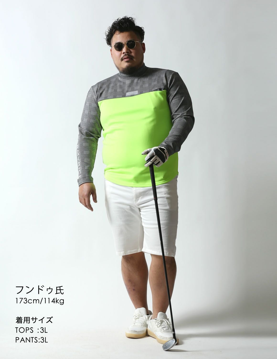 大きいサイズ メンズ】モックネック グレンチェック 切替