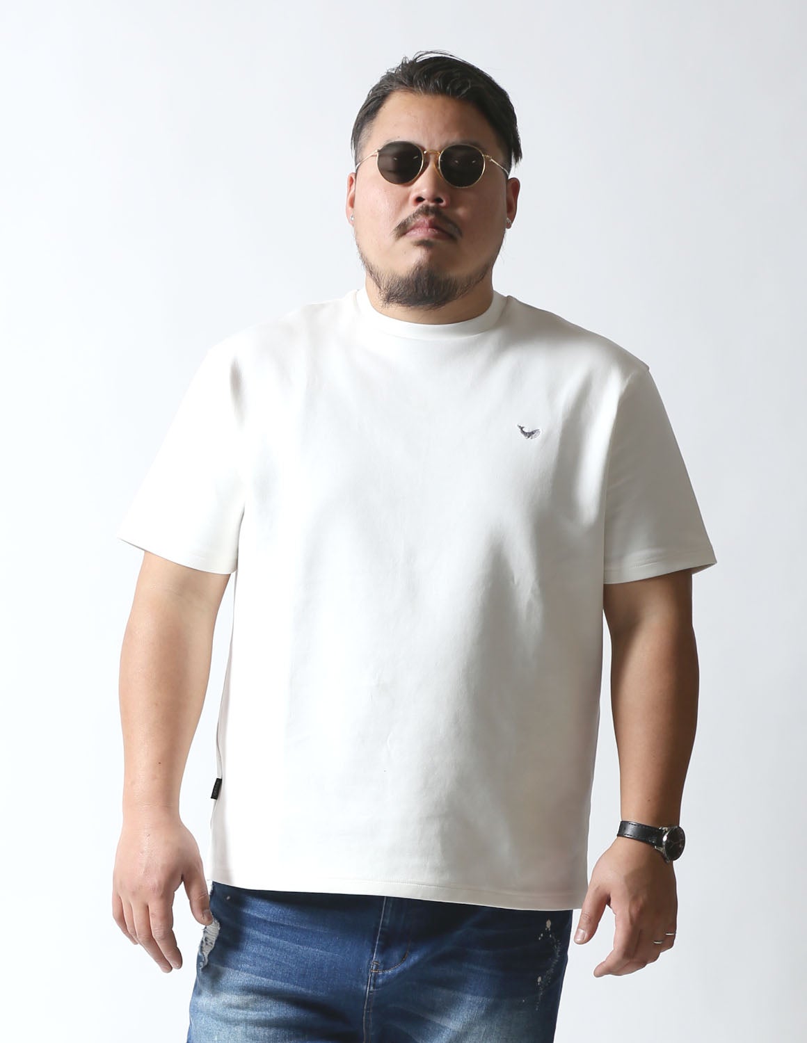 大きいサイズ メンズ】感鯨Tシャツ2.0 QZILLAタグ 鯨ワンポイント刺繍