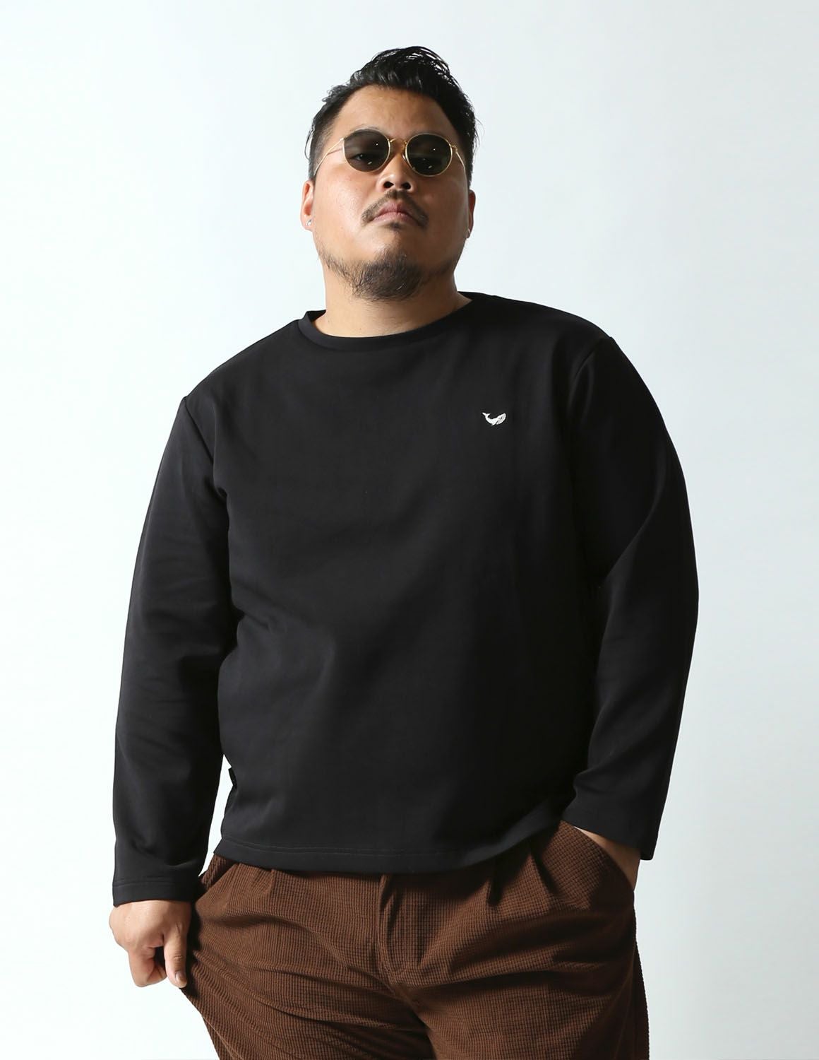 大きいサイズ メンズ】感鯨ロンT 2.0 QZILLAタグ 鯨ワンポイント刺繍