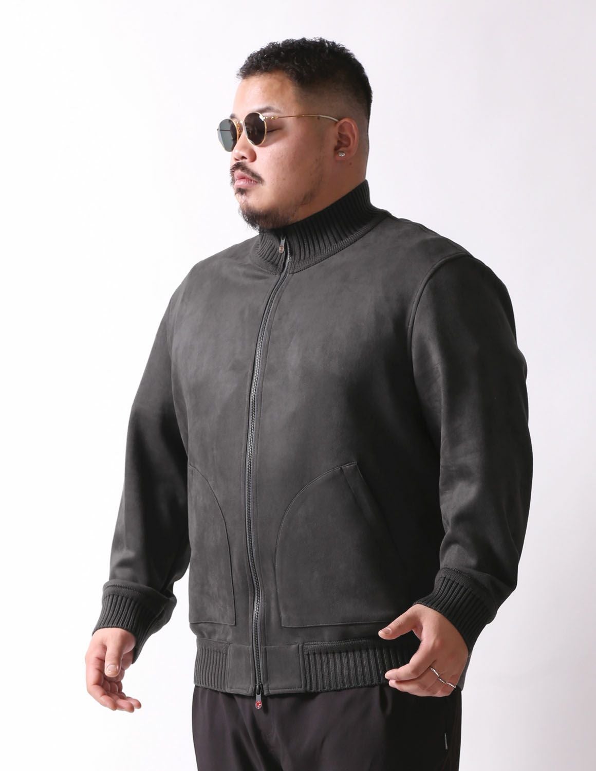 大きいサイズ メンズ】G-stage(ジーステージ) ヌバック調 ジップアップ