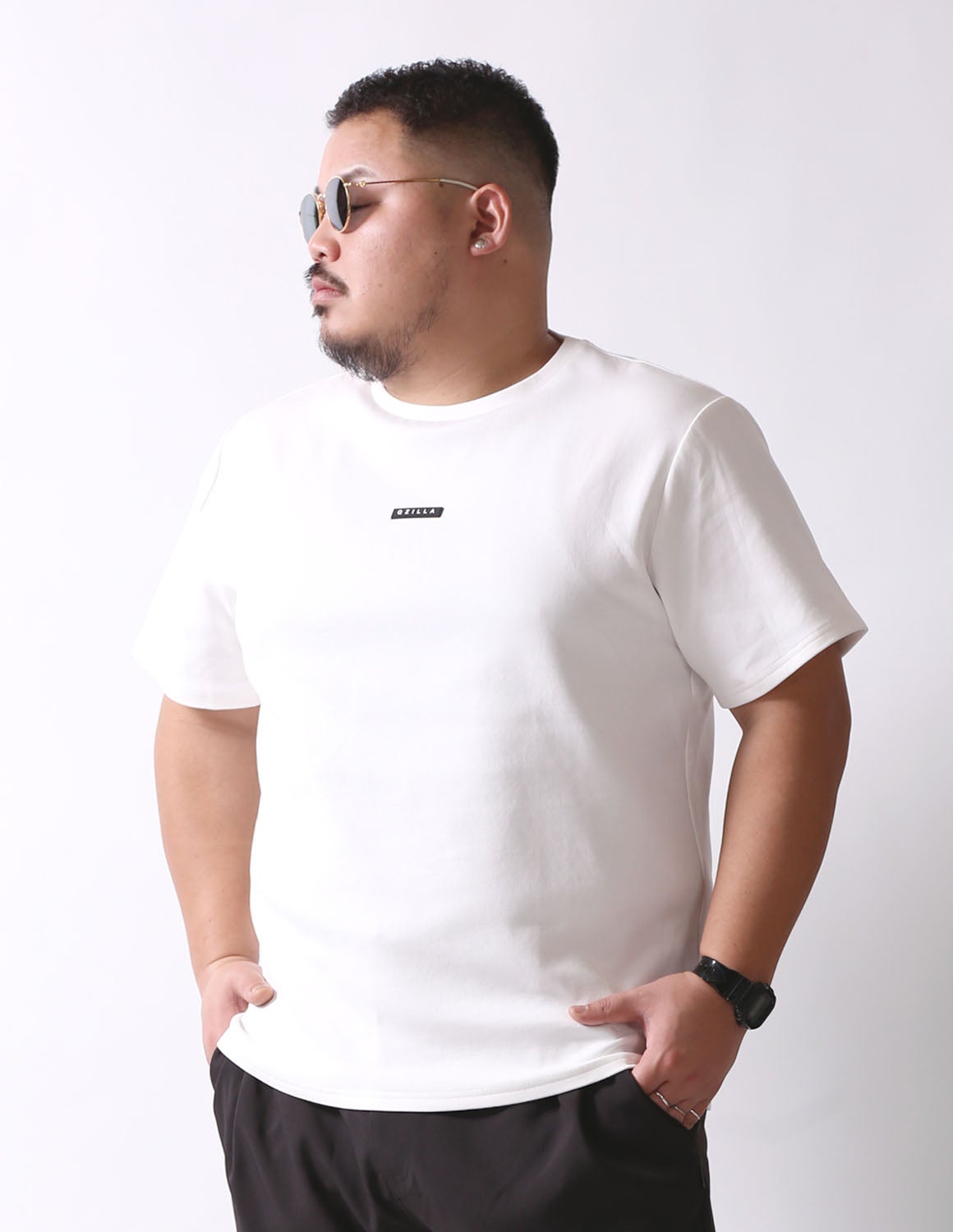 大きいサイズ メンズ】QZILLA 感鯨Tシャツ2.0 Rubber ラバーワッペン