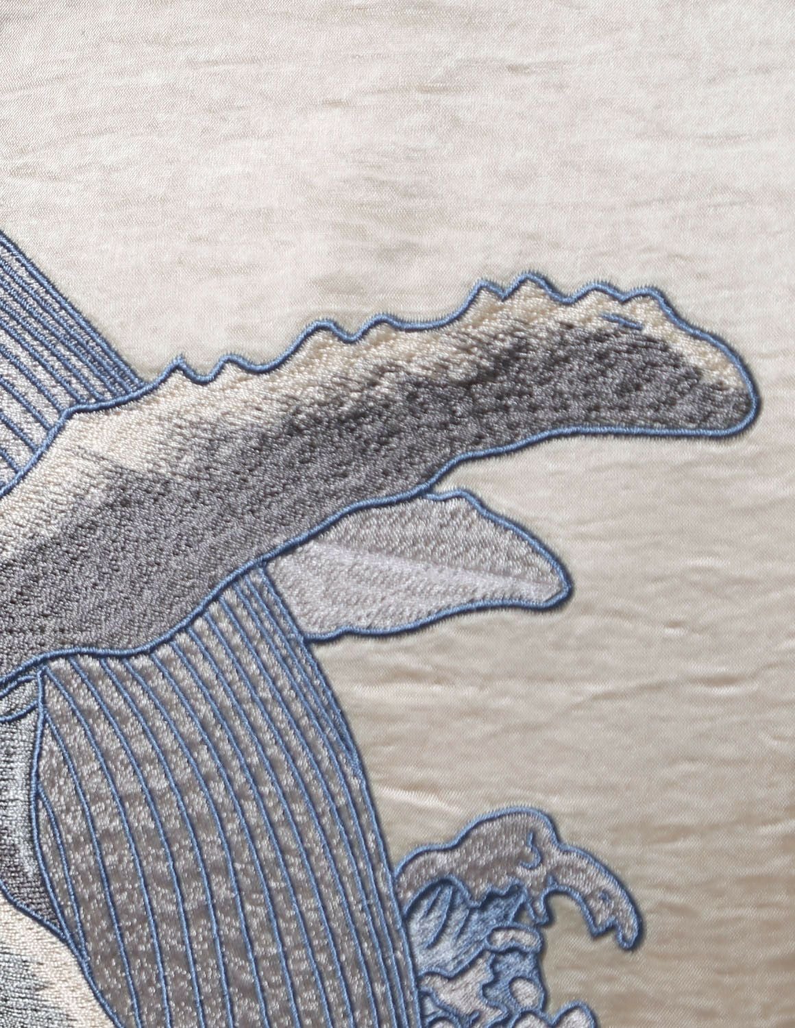 大きいサイズ メンズ】 [QZILLA] 極鯨 スカジャン 鯨刺繍 生地切替 2L