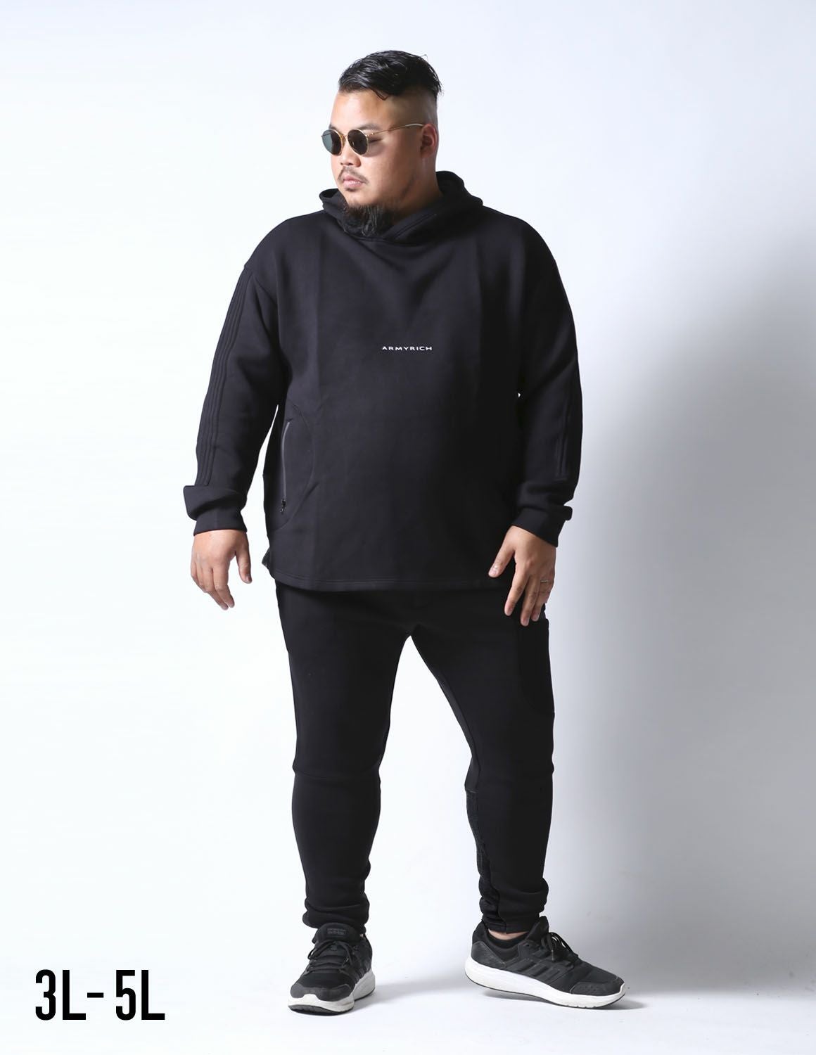 大きいサイズ メンズ】[QZILLA] フェード パーカー ワイドパンツ