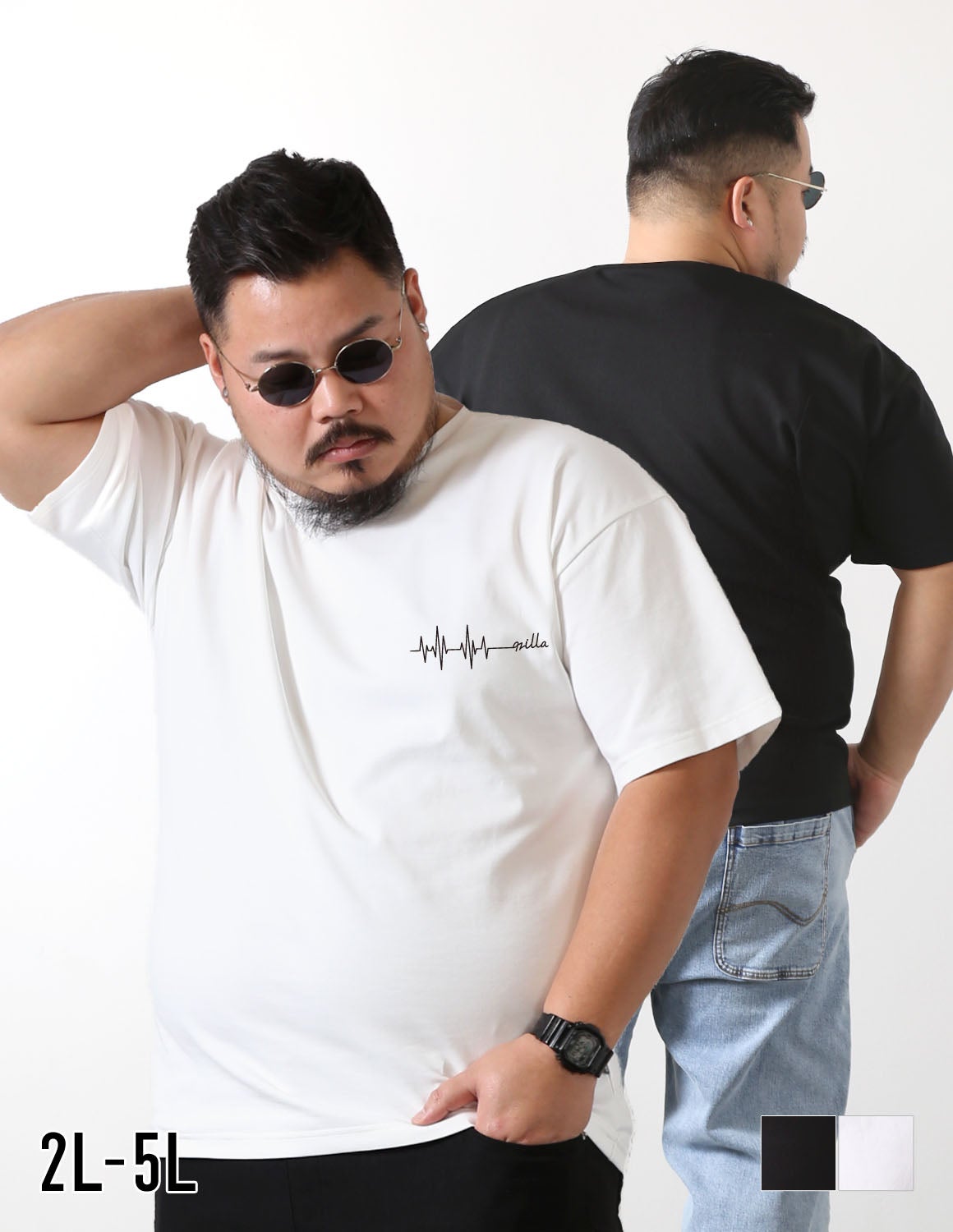 予約販売！6月上旬発送予定]【大きいサイズ メンズ】QZILLA 感鯨T