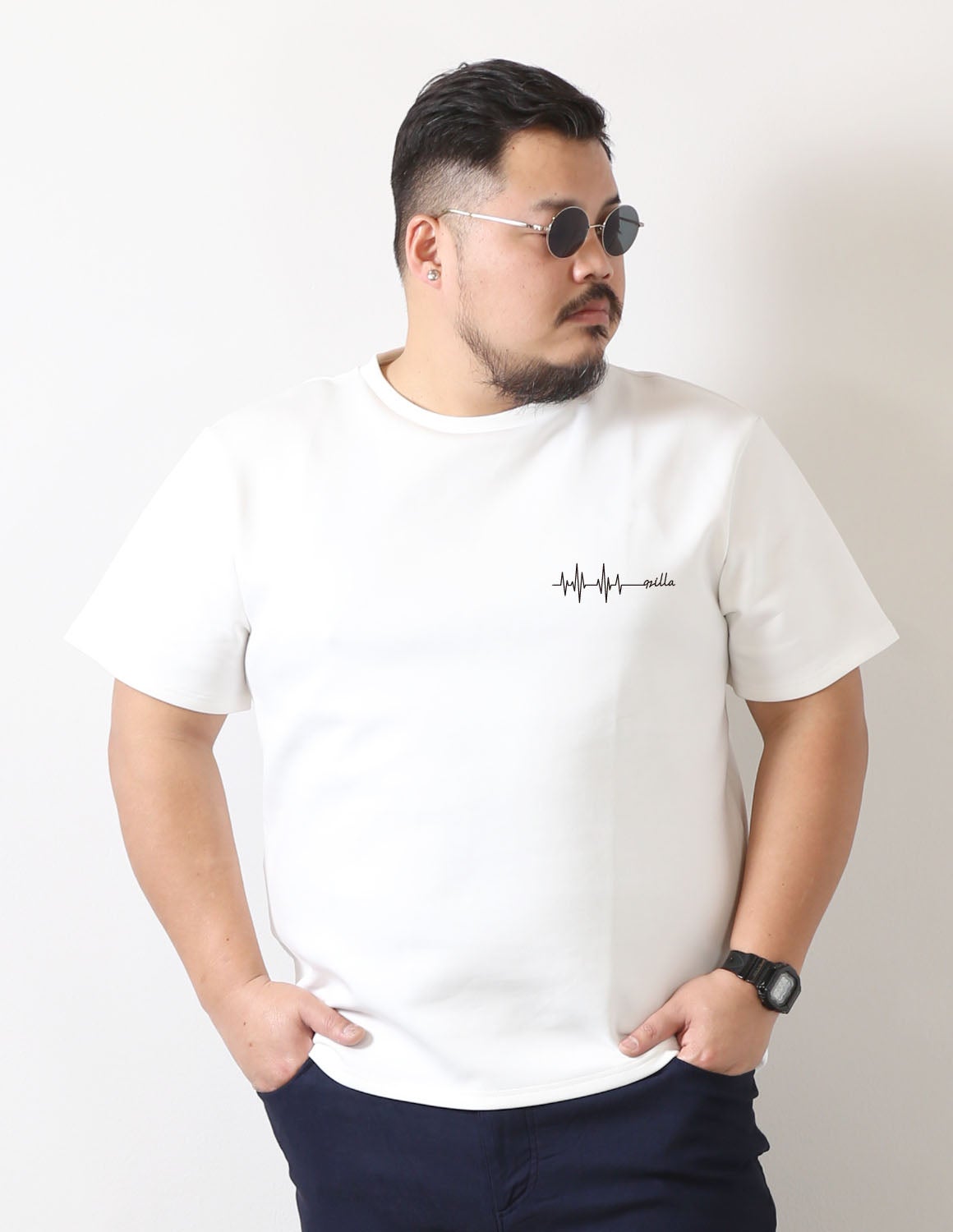 予約販売！6月中旬発送予定]【大きいサイズ メンズ】QZILLA 感鯨T