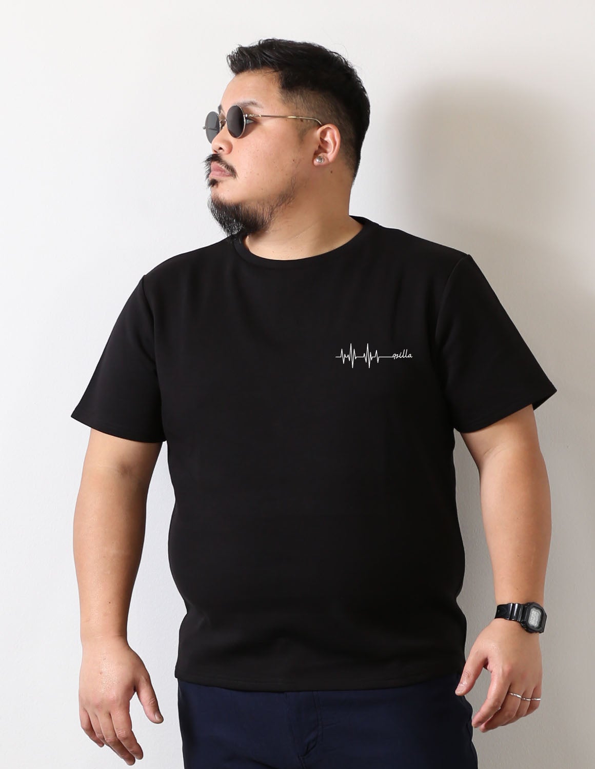 大きいサイズ メンズ】QZILLA 感鯨Tシャツ2.5 S-line 鼓動 ドロップ