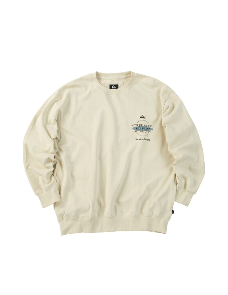 大きいサイズ メンズ Quiksilver クイックシルバー トレーナー スウェット ベージュ 正面