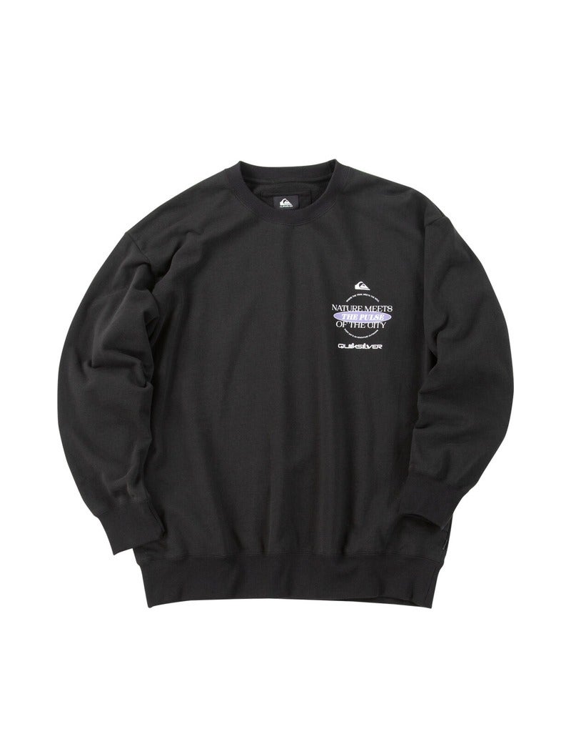 大きいサイズ メンズ Quiksilver クイックシルバー トレーナー スウェット ブラック 正面